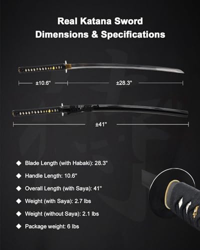 Katana Samurai Sword for Display, Hand Forged Full Tang 1045 Carbon Steel - style: Narcissus