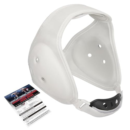 Trymaker Wrestling Headgear, Youth Wrestling Head Gear with Chin Cup | Two Size, Sorf Ear Guard, Sandwich Layer Design, Lightweight, MMA, Jiu-Jitsu, BJJ - size: M (18 1/2" - 21 1/4"), style: White