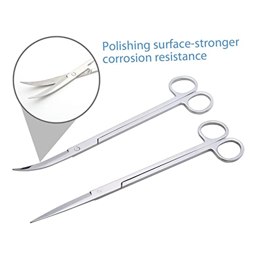 Stainless Steel Aquatic Plant Tool Kit Straight Curved Tweezers Scissors Spatula for Easy Aquascaping and Plant Fish Tanks