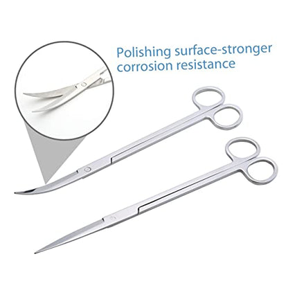 Stainless Steel Aquatic Plant Tool Kit Straight Curved Tweezers Scissors Spatula for Easy Aquascaping and Plant Fish Tanks