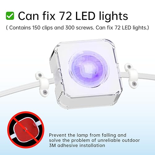Mount for Govee Outdoor LED Lights (Non-Pro Version) & Brackets Kit for H705A/H706A/H805A, Wall Holder, Rope Light Clips, Replacement Parts, Waterproof, Eaves/Soffit Mount - Universal LED Accessories