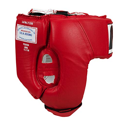 Fighting Sports USA Boxing Competition Headgear (Open Face), Red, Medium
