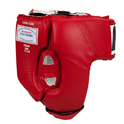 Fighting Sports USA Boxing Competition Headgear (Open Face), Red, Medium