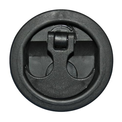 T-H Marine Anchor Handle Lift Latch | Waterproof Anchor Style Handle for Boat Compartment Lids | Non-Locking, Black Base, Black Handle | Fits Fiberglass, Aluminum & Carpeted Lids