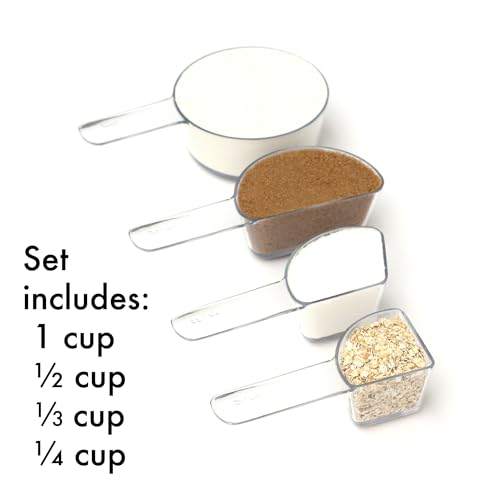 Visual Measuring Cups – Easy-Read, Fraction Shaped Measuring Cups – Clear, Shatterproof and Dishwasher Safe, Made in USA