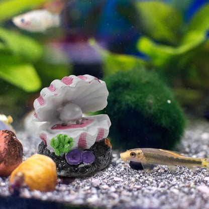 Aquarium Volcano with Air Stone Bubbler Volcano Ornament Fish Tank Bubble Maker Aquarium Air Bubbling Airstones - color: Shell & Pearl