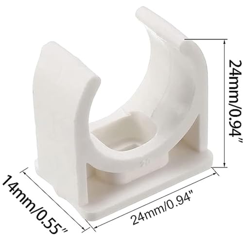 40 Pcs U-Shaped PVC Water Pipe Clamps Clips, U-Shaped Buckles Fit for 1/2" (20mm) Water Pipes,Water Supply and TV Trays Tubing Hose Hanger Support Pex Tubing （White 20mm） - size: 20mm,40Pcs(White)