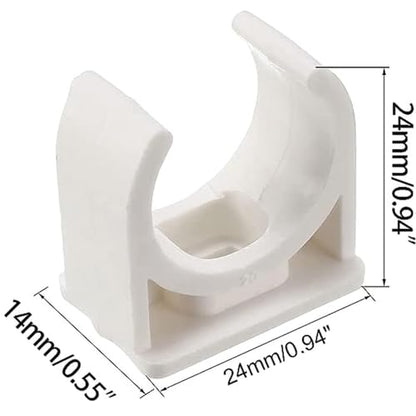 40 Pcs U-Shaped PVC Water Pipe Clamps Clips, U-Shaped Buckles Fit for 1/2" (20mm) Water Pipes,Water Supply and TV Trays Tubing Hose Hanger Support Pex Tubing （White 20mm） - size: 20mm,40Pcs(White)