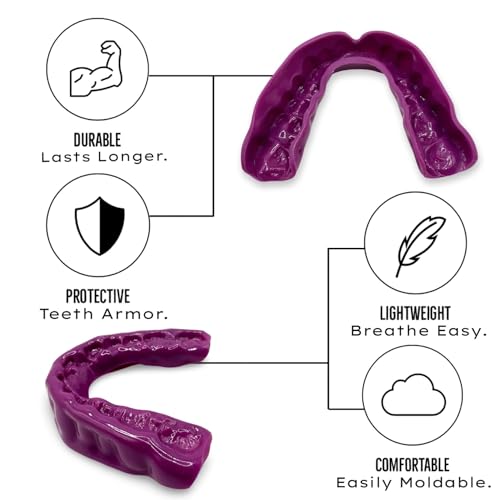 Zero-G Adult Mouthguard Purple 1-Pack, Boil & Bite for Contact Sports - color: Purple