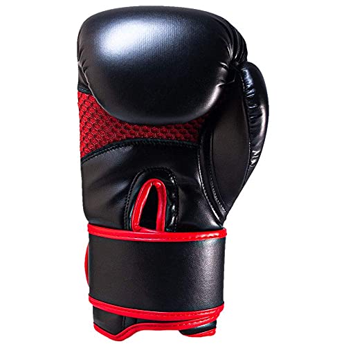 Revgear Premier Boxing Gloves, Kickboxing, Training Sessions with Speed Bag - color: Red/Black, size: 16 OZ