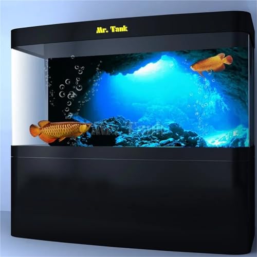 Aquarium Background 3D Effect Aquarium Background Sticker Static Cling Film Fish Tank(24x16 inch) - size: 24x16 inch