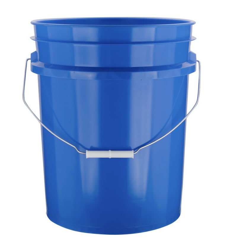 5 Gallon Premium HPDE Plastic Bucket - Made in USA Food Grade Storage Container, BPA Free All Purpose Pail (5, Blue) - color: Blue