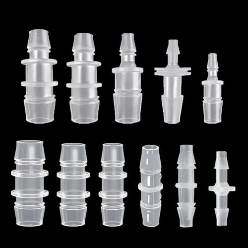 22 Pcs Hose Barb Fittings Assortment,11 Sizes of Equal and Unequal Barbed Hose Fittings, Pipe Connectors, Joint Splicers, and Menders for Aquarium, Household, Fuel, Gas, Liquid, Air Hose Repair
