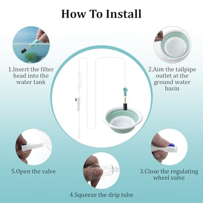 Drip Acclimation Kit with Foldable Fish Acclimation Box, Hose System for Safe Fish/Shrimp Water Transition, Works with Saltwater & Freshwater Tank Setups, Shrimp & Betta Fishes Breeding Box