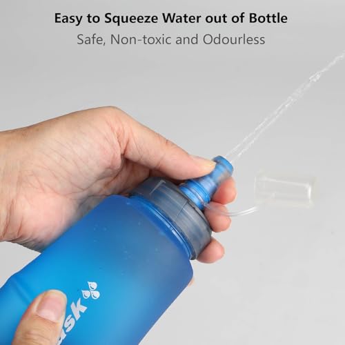 JEELAD Soft Folding Water Bottles, TPU Running Hydration Flask Ideal for Hiking Cycling Climbing - color: 01 White TPU-500ml - 2 Pcs