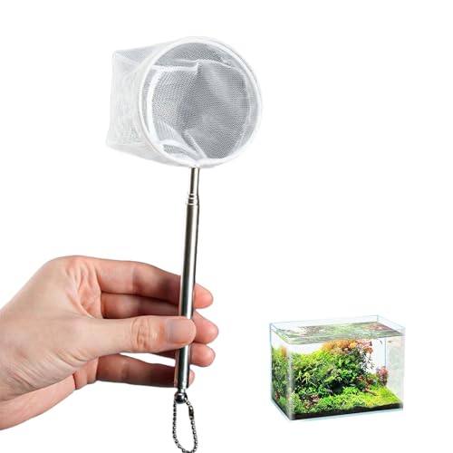 Extendable Fish Handling Tool with Ergonomic Grip Stable Construction Fishing Net for Aquariums and Fishtanks Fish Catcher - color: Circular, size: Small