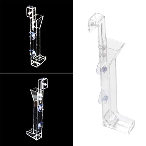Shrimp Tubes-Glass Shrimp Aquarium Fish Tank Feeder Tube Transparent Feeder Tray Container Acrylic (20x6x3cm)