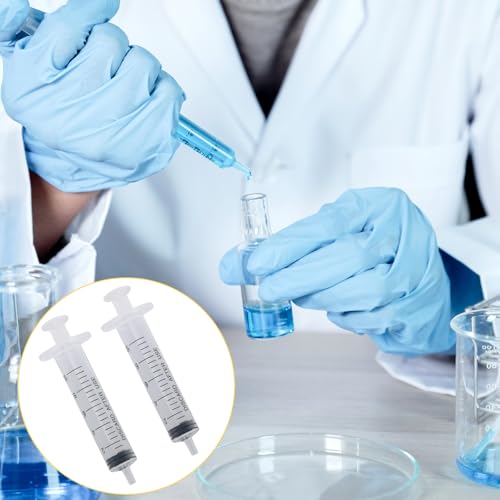 10ml Small Syringes Without Needle, 12 Pack Plastic Syringe with Cap for Pet Feeding, Scientific Labs, Glue, Oil & Precise Liquid Measurement - size: 10ml