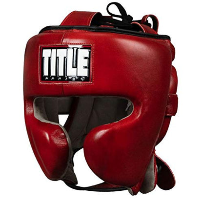 TITLE Boxing Blood Leather Sparring Headgear - MMA & Muay Thai Protection - size: Standard