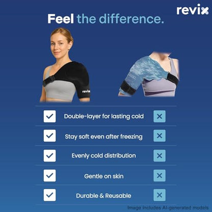 REVIX Shoulder Ice Pack Wrap for Rotator Cuff, with Removable Gel Pack - size: Standard, style: With Removable Gel Pack