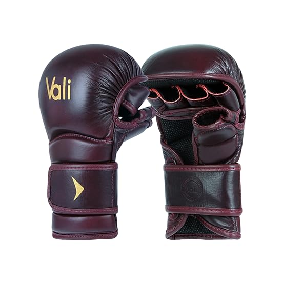 Vali Lancer Leather Hybrid MMA Sparring Gloves 7oz - color: Red, size: 7oz
