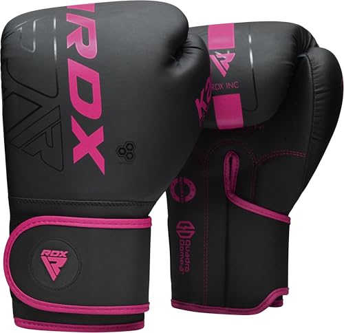 RDX Boxing Gloves, Pro Training Sparring, Maya Hide Leather, Muay Thai MMA Kickboxing, Men Women Adult, Heavy Punching Bag Focus Mitts Pads Workout, Ventilated Palm, Multi Layered, 8 10 12 14 16 18 Oz - color: PINK, size: 14 OZ