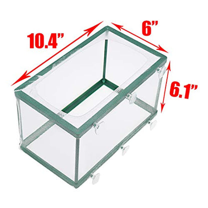 Xiaoyztan Breeder Box for Fish Tank,Aquarium Breeder Box Plastic Frame Baby Fish Tank Separation Breeding Aquarium Spawn Hatchery Isolation with Suction Cups,Pack of 1 - size: 10.4"L x 6"W x 6.1"H