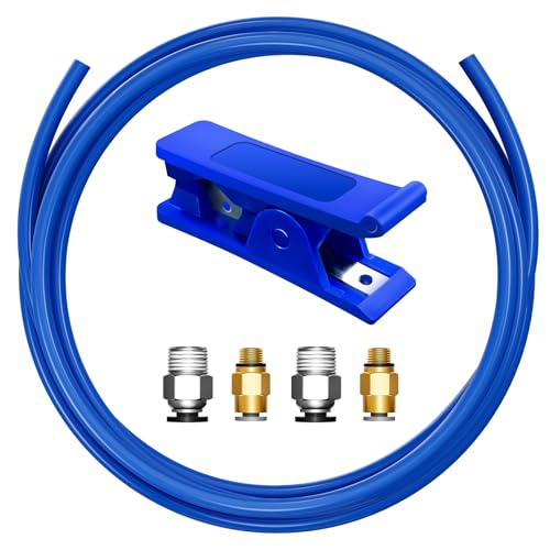 Bowden Tube Kit, PTFE Tube for 1.75mm Filament with PC4-M10 & PC4-M6 Tubing Connectors, Cutter Included – 3D Printer Accessories for Creality Ender 3/3 Pro/3 V2/5/5 Pro/CR 10 & More - color: 1 Meter Kit
