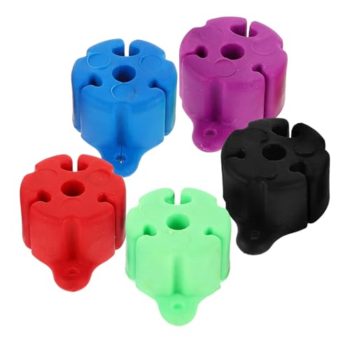 KESYOO Non-Slip Silicone Fishing Rod Holders 5 Pieces Colors Red Black Purple Green Blue Portable Clips for Organization and Holding in Outdoor Fishing