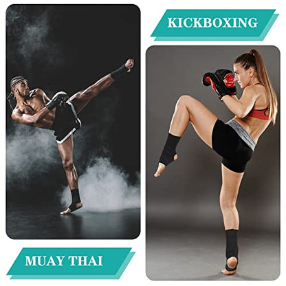 Geyoga 2 Pairs Muay Thai Ankle Support Compression, L - color: Black, size: L