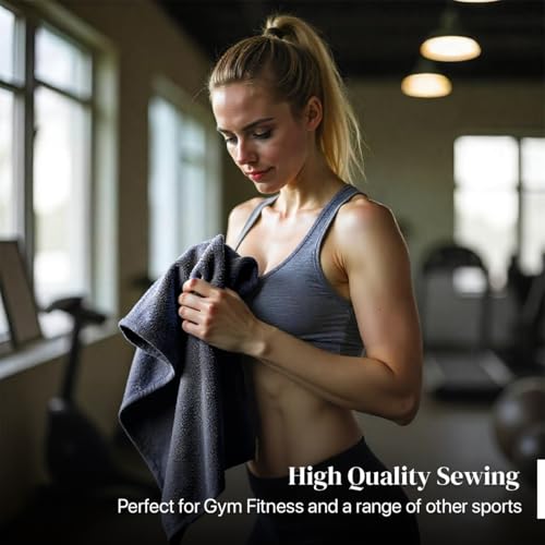 Microfiber Travel Towel - Ultra Absorbent, Quick Dry Towel, Lightweight & Compact, Perfect for Camping, Hiking, Gym, Swimming (60x120cm, 200gsm, Black) - Made from Recycled Plastic Bottles