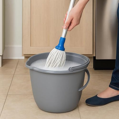 10 Qt. Spout Pail 2 Pack – Classic Titanium Plastic Utility Bucket with Comfortable Handle, Durable Multi-Purpose Pail for Household Cleaning & Storage