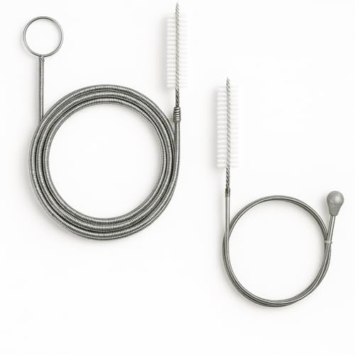 2-Pack Long Pipe Cleaners - 61" & 40" Stainless Steel Tube Cleaning Brush Set, Flexible Sunroof Drain Cleaning Tool for Sink, Refrigerator, Aquarium, Car Maintenance