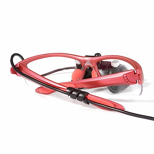3.5x420MM Angle Adjustable Binocular Loupes Magnifier Glasses Loupes with Cloth Case (Red) - color: Red