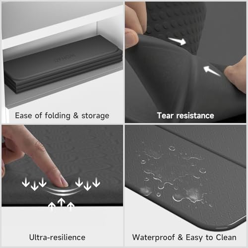 7-Fold Yoga Mat 74"x31" | 0.31 Inch Thick, Extra Wide Non-Slip POE Mat, For Travel, Storage, Yoga, Pilates, Meditation & Home Gym - color: Black