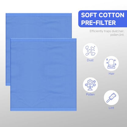 4 Packs 511 Replacement Washable Pre-Filters for Blueair Blue Pure 511 Air Cleaner Purifier, Traps Pet Dander,Fur, 4pcs Diva Blue Cotton Covers, Pre Filter