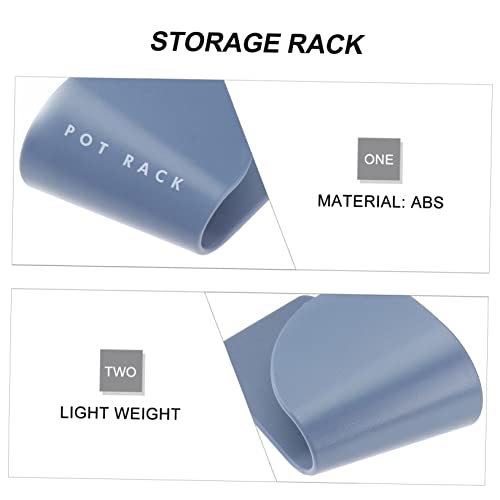 Alipis 5 Pair Blue Abs Frosted Kitchen Lid Holder Seamless Adhesive Pot Lid Storage Rack with Hook and Stand Function Non Deformable Multifunctional Organizer for Pots Trays and Kitchen