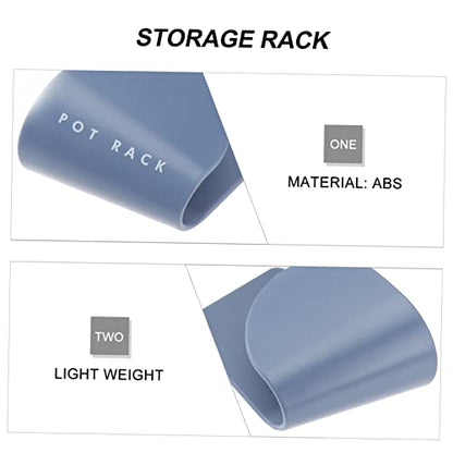 Alipis 5 Pair Blue Abs Frosted Kitchen Lid Holder Seamless Adhesive Pot Lid Storage Rack with Hook and Stand Function Non Deformable Multifunctional Organizer for Pots Trays and Kitchen
