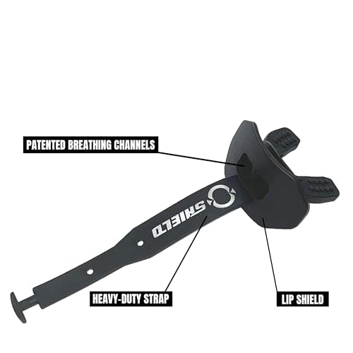 O Shield Striker Football Lip Guard with Permanent Strap - color: Black