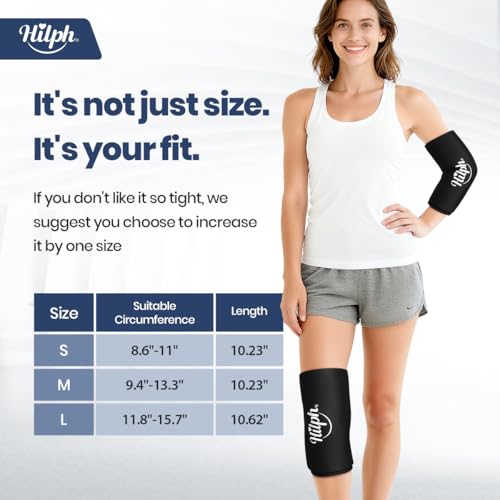 Hilph Elbow Ice Sleeve Arm Ice Packs for Injuries Reusable, Flexible Gel Cold Compression Sleeve for Tennis Elbow, Golfers, Tendinitis Pain Relief, Small, Black - size: Small, style: Black