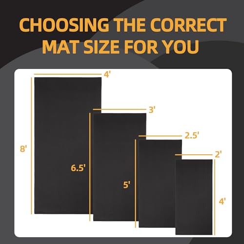 Fitvids High Density 1/4-Inch Thick Gym Equipment Mat, Non-Slip Floor Protection for Heavy Exercise, Treadmill and Bike Mat in Multiple Sizes - size: 30" x 60" (2.5 x 5FT)
