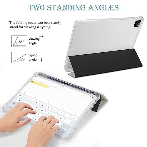 Coral Reef Fish Aquarium Case for iPad Pro 12.9 Inch 2022/2021/2020(6th/5th/4th Gen) Trifold Stand with Pencil Holder, Soft Silicone Shockproof Protective Cover, Slim Lightweight