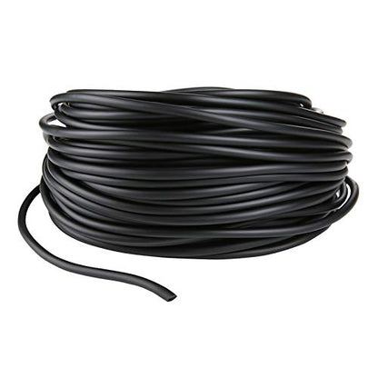 Aquarium 100 Feet Standard 3/16" Black Flexible Airline Tubing with Black Plastic Connectors for Fish Tank,Terrariums, and Hydroponics - size: 100 Feet with connectors
