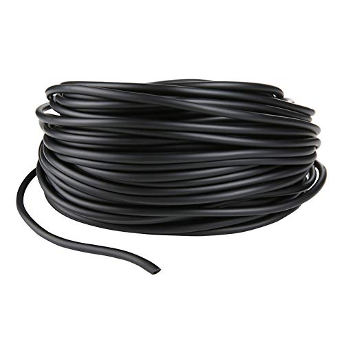 Aquarium 100 Feet Standard 3/16" Black Flexible Airline Tubing with Black Plastic Connectors for Fish Tank,Terrariums, and Hydroponics - size: 100 Feet with connectors