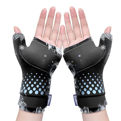 Wrist &Thumb Ice Pack Wrap-Thickened Gel for Long-Lasting Cold Compression - color: 2 Pack-black, size: L/XL