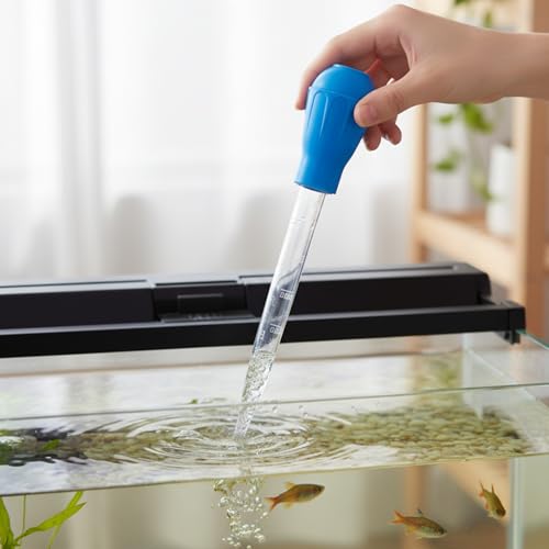 21.1IN Aquarium Coral Feeder Turkey Baster 30ml Aquatic Water Changer Siphon Pipette Dropper Fish Tank Waste Remover Manual Cleaning Tool for Aquatic Plant Reef Anemones Lionfish (Blue)