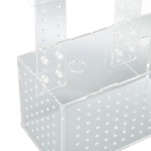Fish Breeding Isolation Box with Transparent Lid, Acrylic Material, Easy Hook Installation for Fish Tank, Protect Newborn Fish, Improve Survival Rate (17 * 9 * 10CM)