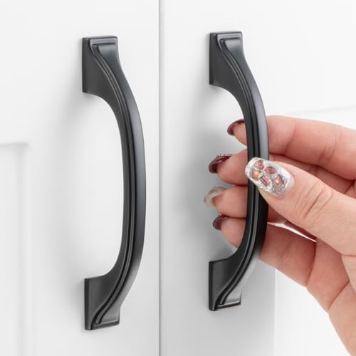 10 Pack 3 Inch Hole Centers Matte Black Cabinet Pulls Black Cabinet Handles Black Kitchen Hardware for Cabinets Drawer Dresser ZP2409 Cupboard Bedroom Closet Bathroom Vanity - color: Black, size: 3" Hole Centers-10 Pcs
