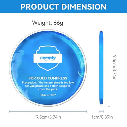 samply Small Gel Ice Packs, 4 Mini Reusable Cold Packs with 2 Covers - color: Dark Blue