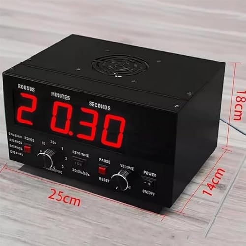 Classic Boxing Interval Timer, Professional Gymnastics Timer with LED Display, 1-12 Challenge Rounds and Adjustable Buzzer, Interval Timer for Workout, Gym Timer, Boxing Equipment,Blue - color: Blue